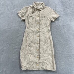 Preview Collection Dress Women's 4 Midi 100% Linen Bohemian Collared Sustainable